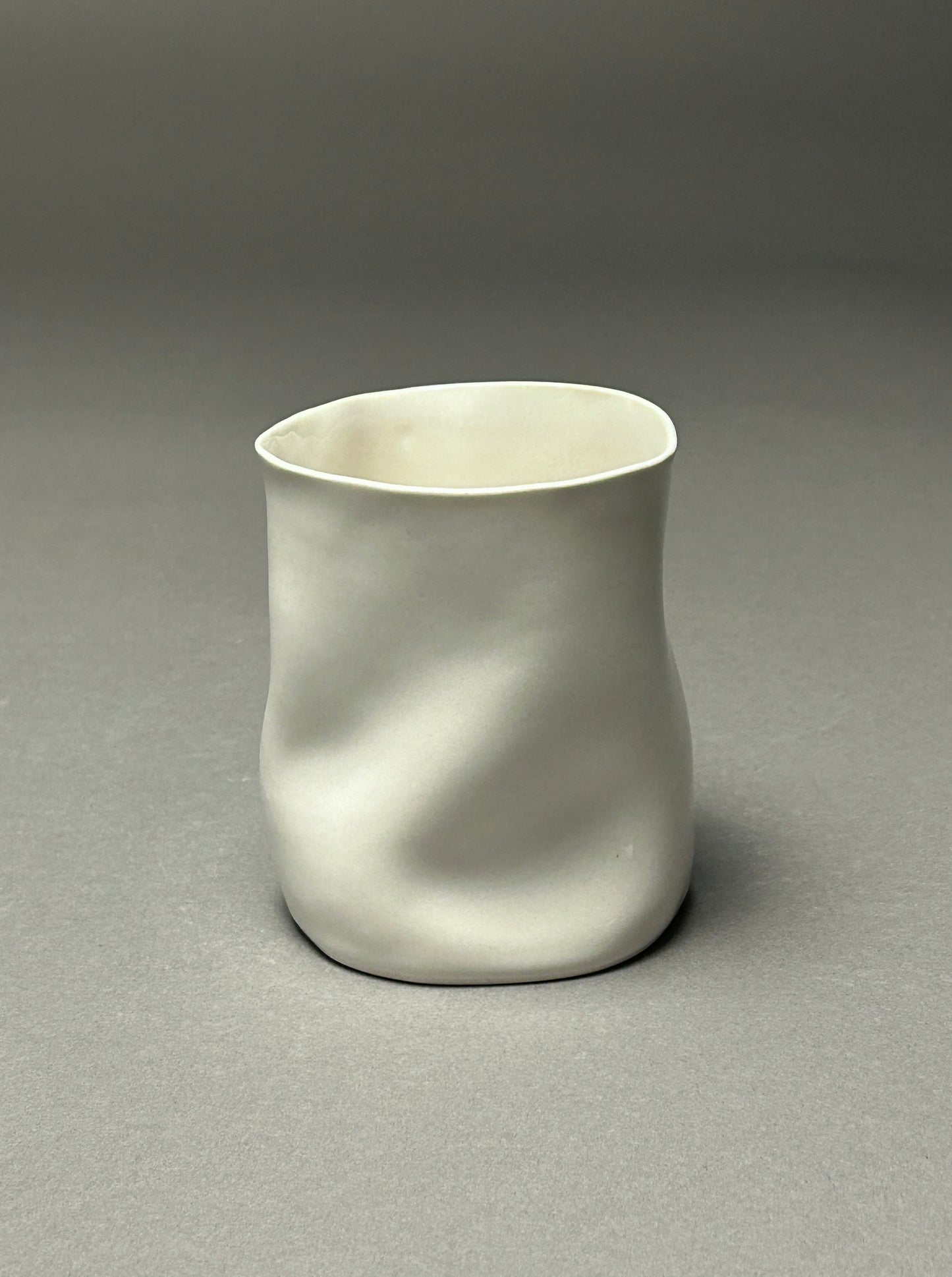 Wavy white porcelain cup #14