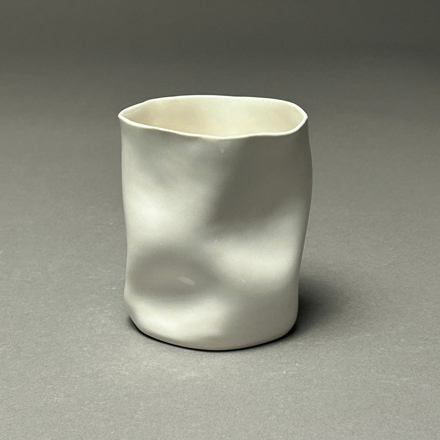 Wavy white porcelain cup #15