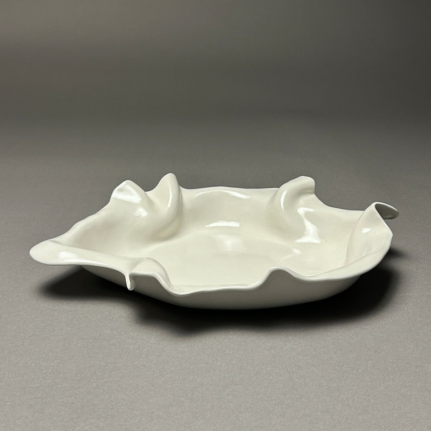 Folds white porcelain dish