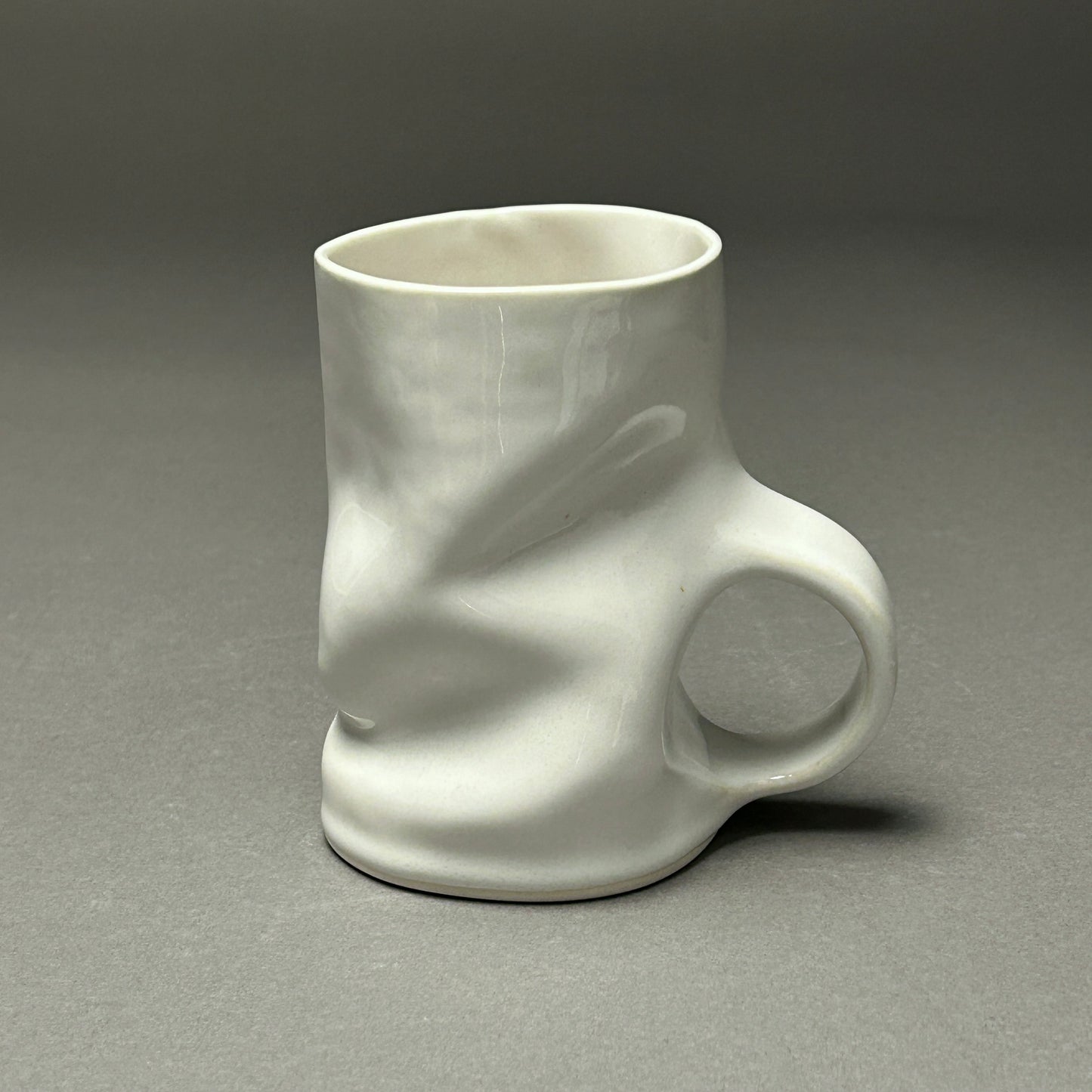 Wavy white porcelain mug, medium #27