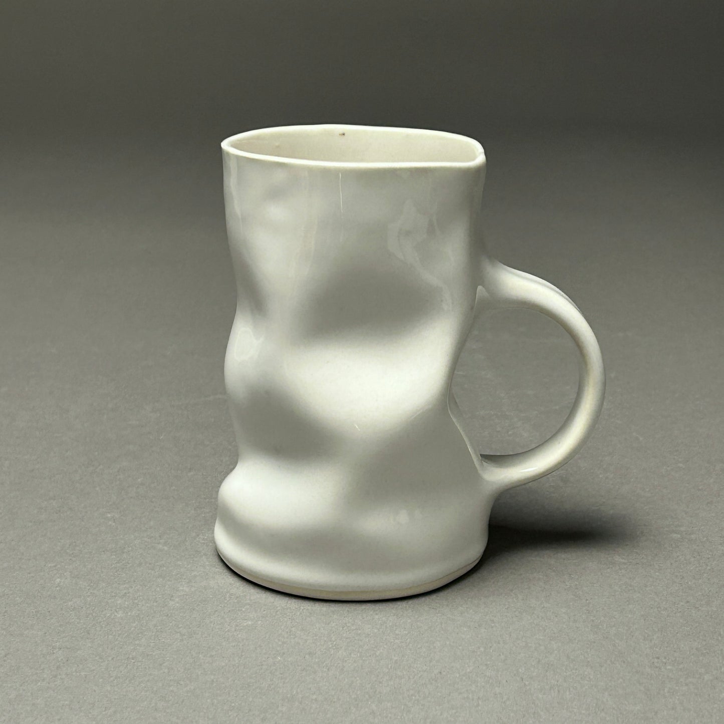 Wavy white porcelain mug, medium #28