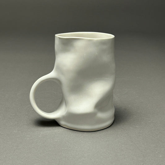 Wavy white porcelain mug, medium #27