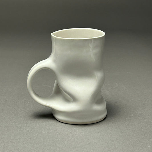 Wavy white porcelain mug, medium #28